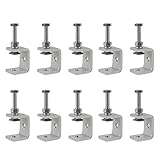 EXLECO 10er C Klemme Edelstahl C Zwingen Schraubklemme Trägerklemme Fixierzange Tischklemme Trägerklammer Befestigungs Klemme für Holzarbeiten Schweißen Tischlerei 0-25mm Einstellbar Kieferöffnungen