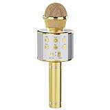 voijump Karaoke Mikrofon, KTV Bluetooth Mikrofon, Kinder Karaoke Maschine, Familien KTV, für Party Singen, Geburtstagsgeschenk (Gold)