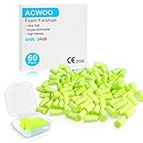 ACWOO Ohrstöpsel, 60 Paare Gehörschutz Ohrstöpsel Schaumstoff Stöpsel, Ohrstöpsel zum Schlafen mit Geräuschunterdrückung, Wiederverwendbare Earplugs zum Schlafen, Laute Geräusche, Schnarchen(Gelb)