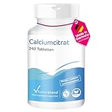 Calcium 900mg - aus Calciumcitrat - 240 vegane Calcium-Tabletten - Hochdosiert | Vitamintrend®