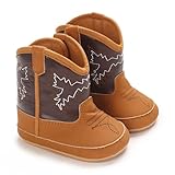 Baby Kleinkind Weiche PU Rutschfeste Sohlen Niedliche Stiefel 0 1 Alt Neugeborenen Wanderschuhe Spirale Gummistiefel Kinder (Brown, 19 Infant)