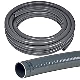 POOL Total 2m flexibler Poolflex PVC-Druckschlauch Ø 50 mm in grau - Robuster Klebeschlauch für Schwimmbad- und Teichbau - Glatte Innenwand bis 6 bar druckfest - Langlebig und UV-beständig