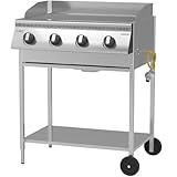 Schickling Gasgrill 'Hermann XL - Basic' Premium BBQ Grillwagen komplett aus Edelstahl mit 4 Brennern – Made in Germany: 4-teiliger Grillrost, Frontauszug der Fettschublade | Grillfläche: 71 x 45 cm