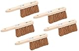 BawiTec Handfeger 5 Stück Handwerker Set Kokos Größe 28cm robust langlebig Handbesen Holzhandfeger aus Holz Feger Naturfaser Kokosborsten
