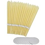 20 Ohrkerzen aus natürlichem Bienenwachs,Parfümhohlkegelkerze mit 10 Schutzscheiben (20)