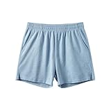 Amy Coulee Schlafhose Herren Kurz Baumwolle 4' Leichte Schlafshorts Kurze Pyjamahose Schlafanzughose mit Taschen (Himmelblau, L)