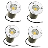 4PCS LED Bodenstrahler Außen - 3W Eingebettetes Untergrundlicht, LED-Landschaftslichter, rundes Gartenlicht für den Außenbereich, IP67 wasserdichte , integrierte Stehleuchte in RGB-Farbe ( Color : Nat