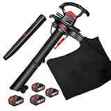 RUHEN Tragbarer Laubsauger, 40 V, Lithium-Elektro-Blasvakuum, Blasen und Saugen, 2-in-1-Laubblasen für Garten und Hof