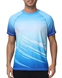VAYAGER Herren-Badeshirts Rash Guard UPF 50+ Kurzarm, schnell trocknend, lockere Passform, Wassersurf-Shirt