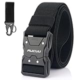 Aucuu Schnellverschluss Taktischer Gürtel, Arbeitsgürtel Herren mit Schnellspanner Metallschnalle, Militär Wandern Arbeitgürtel, Gürtel Nylon Canvas Belt, Herren Belt für Outdoor, Arbeit, Militär