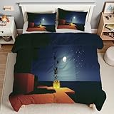 Bettdecke 135x200 Sternenhimmel Steppdecke 135x200 Mond 4 Jahreszeiten Bettdecken mit 2 Kissenbezug, Waschbar Microfaser Bettzeug, Warme Weiche Bettdecke ohne BezugT5366