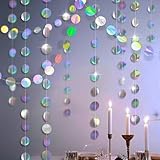 52 Ft Bunt Glitzer Papier Circle Dots Garland,4 Stücke Hängende Iridescent Runde Garland für Geburtstag Hochzeit Party Deko