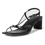 Amazon Essentials Damen Riemchensandalen Blockabsatz Schwarz Kunstleder 9.5