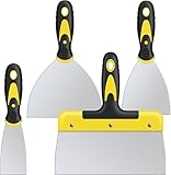 suokoun Spachtel Set, 4 Stück Spachtel Werkzeug aus Edelstahl mit Kunststoffgriff, Malerspachtel für Tapeten & Wände(50mm, 100mm, 150mm, 200mm)