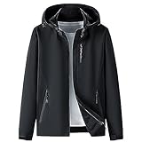 NSICBMNO Wasserdichte Outdoor-Jacken für Damen, mit Reißverschlusstaschen, Übergröße, Regenmäntel, Windbreaker, leichte Sportjacken, warme Wintermäntel für Workout, Laufen, Camping, Wandern, M-4XL,