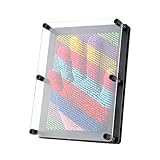 Regenbogen Pin Spielzeug 3D Pin Skulptur Classic Retro 3D Pin Art Impression Spielzeug 3D Nagelbrett Ideal Desktop Büro Zuhause Lustiges Gadget(Black Large)