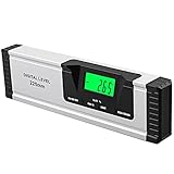 Neoteck Wasserwaage Digitaler LCD Wasserwaage Magnetisch 225mm Aluminium Winkelmesser mit LCD-Display, Audioanzeige, 4 Einstellmodi Neigungsmesser