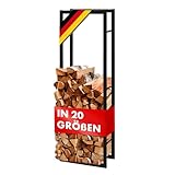 Floordirekt Kaminholzregal für Innen & Außen, Brennholzregal Metall für holzlager Kreta 100 x 25 x 40 cm