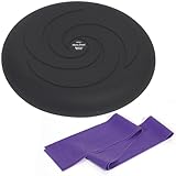 Fitness-Freund Kombi-Set Balancekissen 33 cm schwarz und Fitnessband lila/stark (120 x 15 cm)