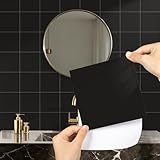 Fliesenaufkleber Schwarz 15x15cm - Fliesenfolie Küche Selbstklebend 50 Stück - Klebefliesen Schwarz für Bad - Fliesen Aufkleber Badezimmer Fliesen Uberkleben Fliesensticker Vinyl Wasserfest
