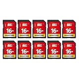 GIGASTONE 16GB SDHC Speicherkarte 10er-Pack, bis zu 80 MB/s, für Digitalkameras Canon Olympus Fotos Videos Musik, UHS-I U1 Klasse 10 SD Karte