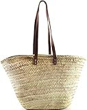 Kobolo Palmblatttasche Korbtasche Beachshopper Ibizatasche - Palmblatt - Lederhenkel