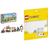 LEGO 43212 Disney: Disney Geburtstagszug Set mit Moana & 11026 Classic Weiße Bauplatte, quadratische Grundplatte mit 32x32 Noppen als Basis Sets, Konstruktionsspielzeug