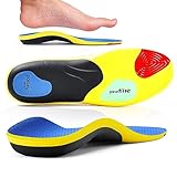 Fasood Orthopädische Einlegesohlen für Plantarfasziitis, Plattfuß, Metatarsalgie, Orthopädische Einlegesohle, Fersensporn, Einlegesohlen Arbeitsschuhe (EU 44-46 (27.5-28.5 cm))