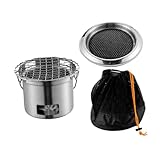 Gralara Runder Grillofen Koreanischer Grill für Camping, Strand, Outdoor