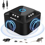 Mäuseabwehr Ultraschall Mäusevertreiber 360° Mäuseschreck Frequenz Regelbar Mäuse Abwehr Steckbar Schädlingsabwehr Rattenabwehr Innen Rattenabschreckung mit LED Stroboskoplicht Nagetierbekämpfung