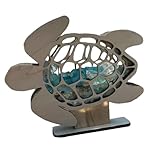 SeaTurtlle Muschel-Displaybox, Holz-Muschel- und Glashalter, elegante Erinnerungs-Schatulle für Tisch, Regal, Fenster, Wohnheim, Arbeitsplatz, Zimmer-Display und Heimgebrauch