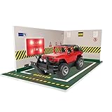 Maßstabsgetreues Parkgarage Diorama – abschließbarer LED-Auto-Ausstellungsständer, Miniatur-Auto-Aufbewahrungsvitrine | realistische Szene, unterirdisches Gebäudemodell, Acryl-Sammelmodellbasis für