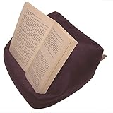 LESEfit soft Buchkissen Lesekissen – frei formbarer Buchhalter für Bett - Handgefertigt aus Antirutsch Wildlederimitat & Mikroperlen – weich waschbar drehbar – aubergine matt