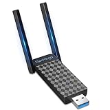 WLAN Stick , ElecMoga AC1300 USB 3.0 Adapter (867 Mbit/s 5GHz,400 Mbit/s 2.4GHz) Dual 5dBi WLAN Antenne for Laptop/Desktop/PC, Kompatibel mit Windows 11/10/8/7/Vista/XP, Mac OS