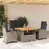 SKTQYQO Gartenmöbel-Set 4-teilig mit Kissen aus Polyrattan Grau Outdoor-Set Terrassenmöbel Geeignet für Gärten
