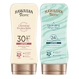 Hawaiian Tropic Satin Protection Sun Lotion Sonnencreme LSF 30, 180 ml, 1 St + Silk Hydration Air Soft After Sun Lotion, 180 ml