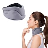 ACWOO Nackenstrecker, Nackenstütze, Halskrause mensch für den Schlaf, Nackenbandage für Nackenschmerzen und Unterstützung für die Entlastung der Halswirbelsäule Druck für Frauen Männer, Grau (L)