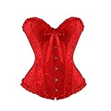 Damen Vollbrust Corsage Korsett Top Vintage Corsagen Bustier Corsette Mittelalter Kleidung Halloween Karneval Kostüme Damen Übergrößen Corsage Top Corsage übergröße Klassische Brokat Korsett Mode