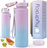 Hydracy Trinkflasche mit Fruchteinsatz - 1L Wasserflasche - BPA-freie Trinkflasche mit Zeitmarkierung Auslaufsichere Sportflasche - Kondensationsfrei für Sport und Outdoor - Farbverlauf Flieder Blau
