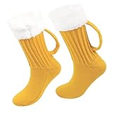 Bierkrug Socken, gestrickte Biersocken - 1 Paar gestrickte 3D Bierkrug lustige Socken | Bierliebhaber Indoor & Outdoor Aktivitäten Socken