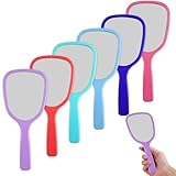 Handspiegel mit Griff 6 Stücke, Handspiegel Klein 8x18 cm, Spiegel Handheld Kosmetikspiegel Tragbare Kosmetikspiegel Werkzeug, für Hause, Büro, Reisen (6 Farben)