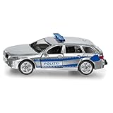 siku 1401, Polizei-Streifenwagen, Metall/Kunststoff, Silber, Öffenbare Türen, Anhängerkupplung