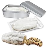 Lebkuchenwelt Rosinenstollen klassisch 500g in Geschenkdose - Premium Qualität - Frisch & Saftig! - Saftiger Christstollen - mit Rosinen und Trockenfrüchten