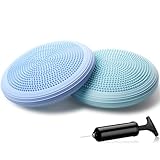 Libima Wackelkissen mit Aufblaspumpe, Wackelsitz, flexibel, sensorisches Sitzen, Balance-Disc, Board für Männer und Frauen, körperliche Übung, Verbesserung der Körperhaltung, Heimbüro, Blau und Grün
