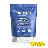 marble® Omega-3 Fischöl 2000 mg – Hochdosiert mit EPA & DHA in Triglycerid-Form – 90 Softgels – 5-fach gereinigt, laborgeprüft & aus nachhaltigem Fischfang – mit Antioxidans: RRR-Alpha-Tocopherol