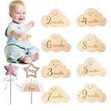 Baby-Meilensteine, Holz-Fotokarten, monatliche Meilensteine, Markierungsscheiben – multifunktionale, exquisite Fotografie-Requisiten, Baby-Wachstumskarten für Kindertag