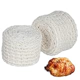 TOGEVAL 2 Stück Fleischnetz aus Baumwolle Robustes Wurstnetz und Schinkensockel Reißfestes Küchenzubehör zum Braten Räuchern Backen und Verpacken von Fleisch Wurst Schweinefüßen