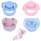 4 Stück Magnetischer Schnuller für Babypuppen, Simulations-Magnetnippel Reborn Babypuppenzubehör, Magnet Schnuller, Spielpuppe Nuckel (4PCS)