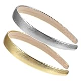 Xinjoduz 2 Stück Haarreif Damen Satin Stirnbänder Headband Haarreifen Damen Breit Haarschmuck Haarband für Frauen und Mädchen (Silber Gold)