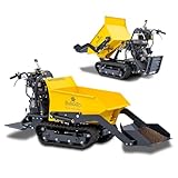 BAMATO Mini Raupendumper MTR-500PROS mit Kipphydraulik & Selbstladeeinrichtung | 6 kW Leistung | Raupenantrieb | 500kg Traglast | Raupentransporter Dumper Minidumper